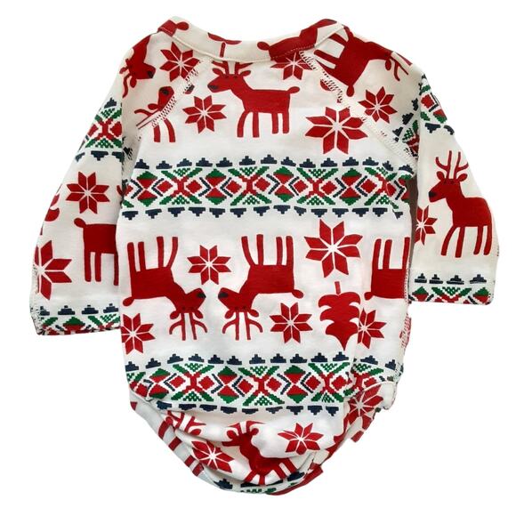 Hanna Andersson Christmas Baby Bodysuits Lot of 3 Long Sleeve Baby 0-3mo Holiday - Picture 5 of 8